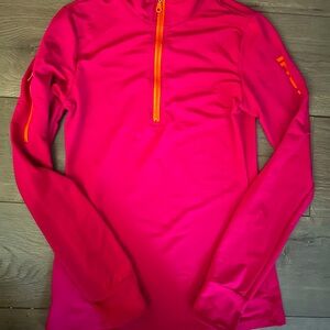 I Run Like a Girl brand half zip pink run top size M